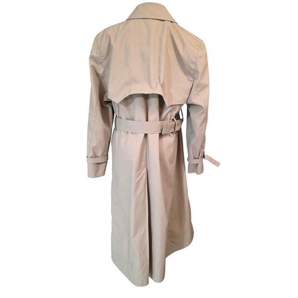 London Fog Double Breasted Trench Coat Beige Belted Full Length Women 10 Petite - Picture 3 of 6